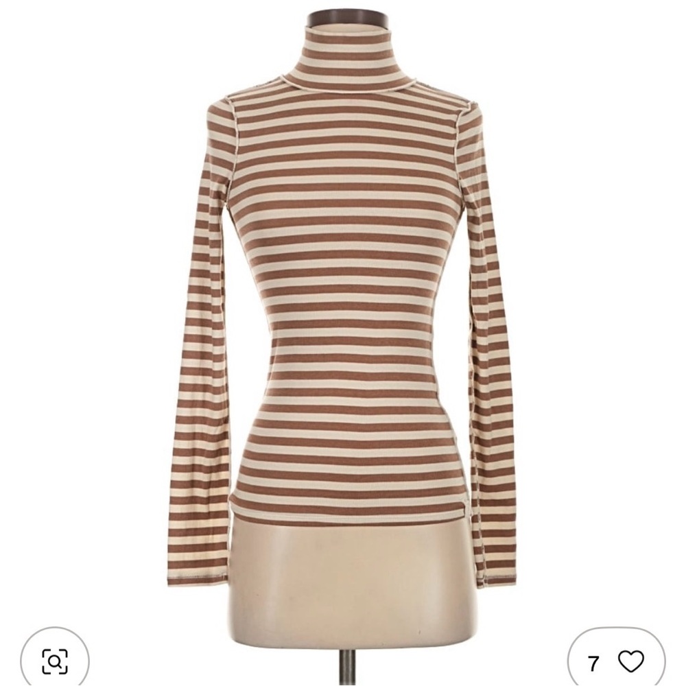 Free People Good Good Striped Turtleneck brown XS